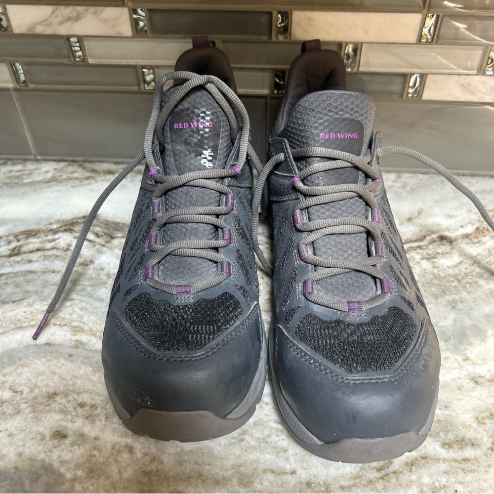 Red Wing CoolTech Womens Size 9D GRAY/ Purple Vibram Safety Steel Toe Shoes
